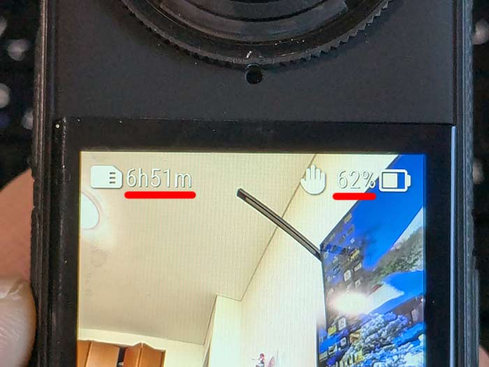 Insta360 X4 電池残量の％