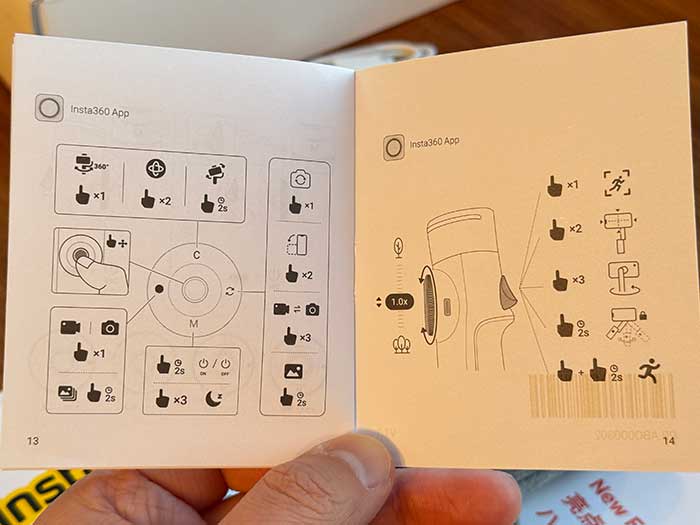 Insta360 Flow 2 Pro 言葉のないアイコンだけの説明書